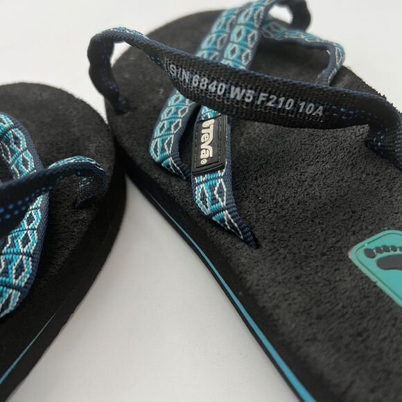 TEVA OLOWAHU PINTADO Blue WEBBING‎ WOMEN'S FLIP FLOPS SANDALS SIZE US 5 - Picture 5 of 5